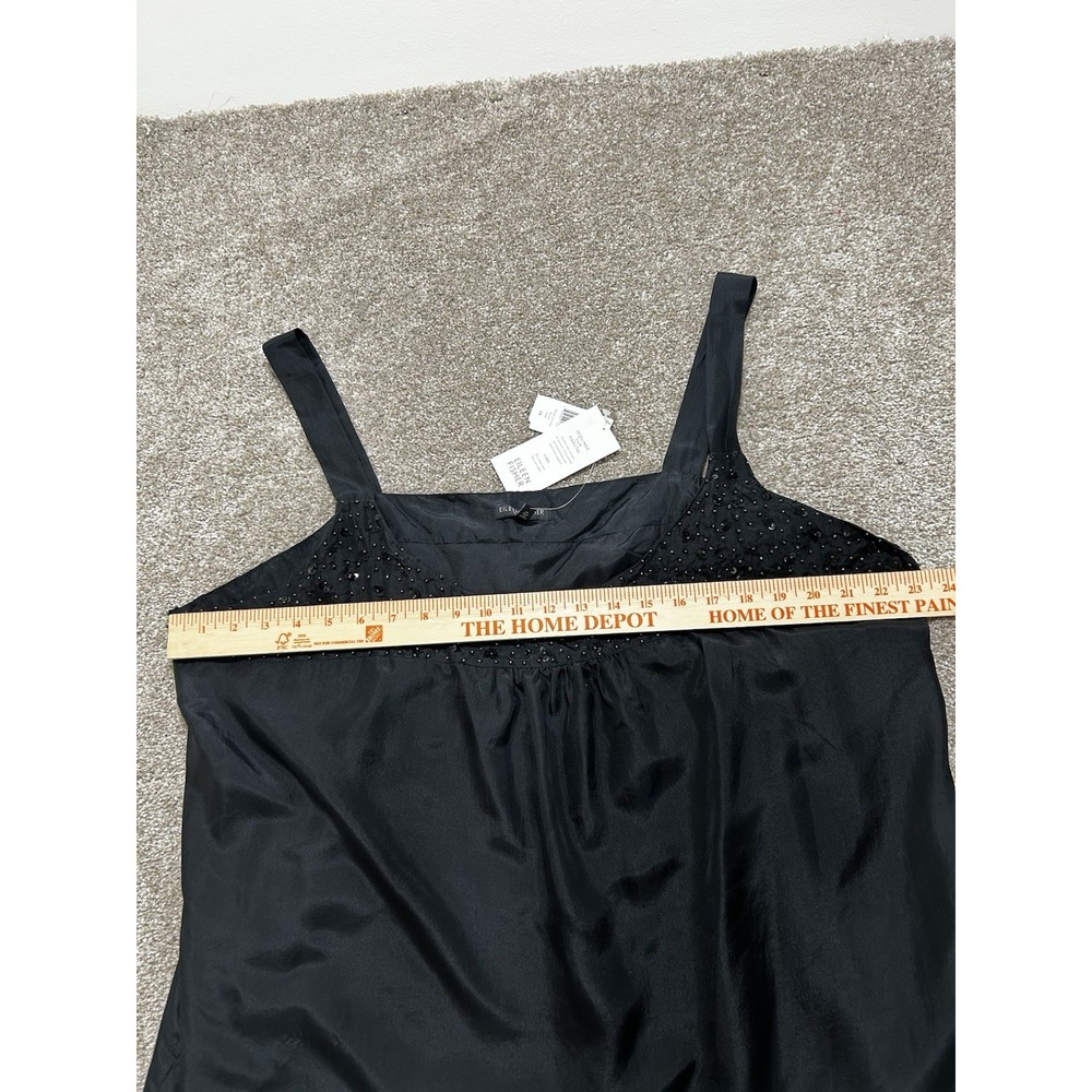 Eileen Fisher Women's 3X Black Silk Satin  Beaded Tank Top Special Occasion - Picture 3 of 10